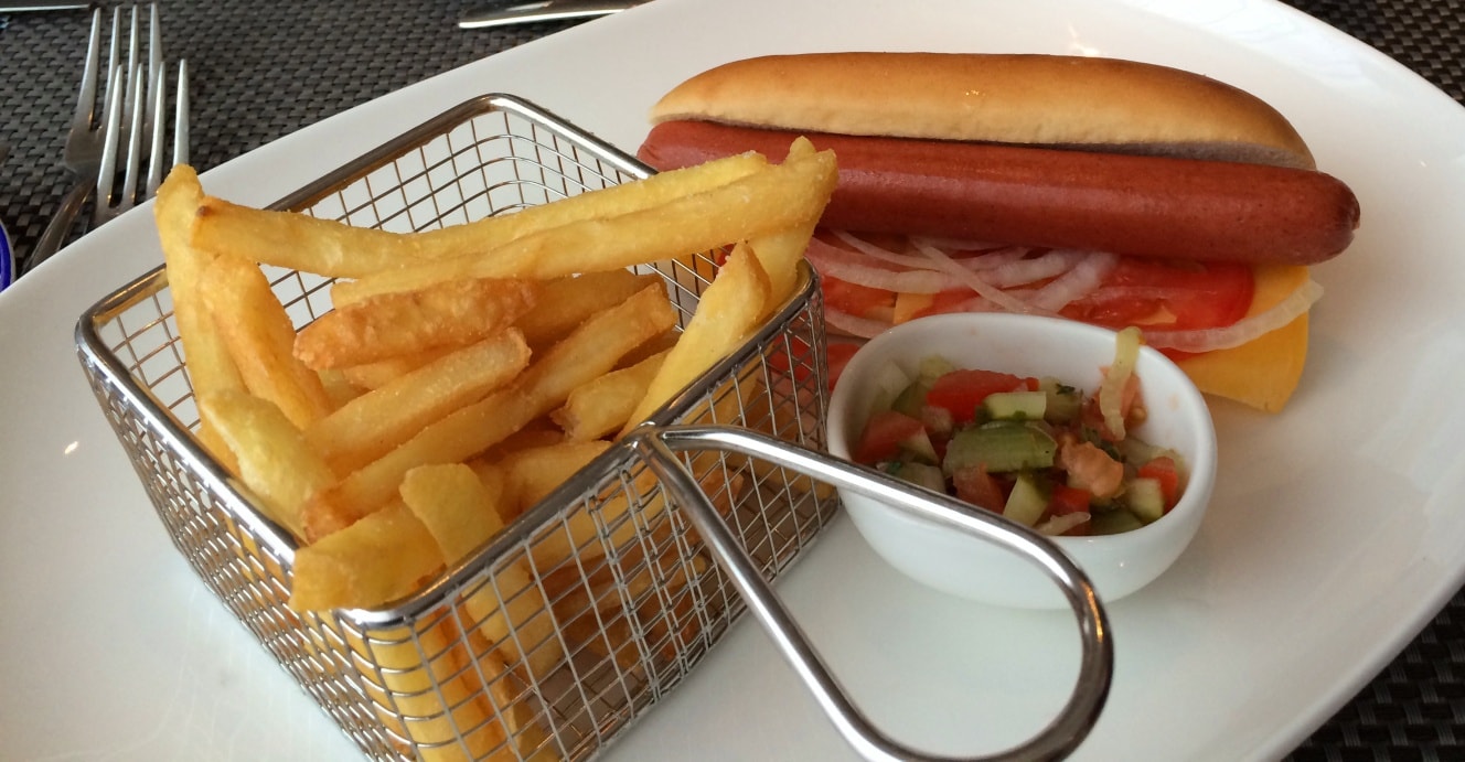 Hot dog on Viking River Cruises