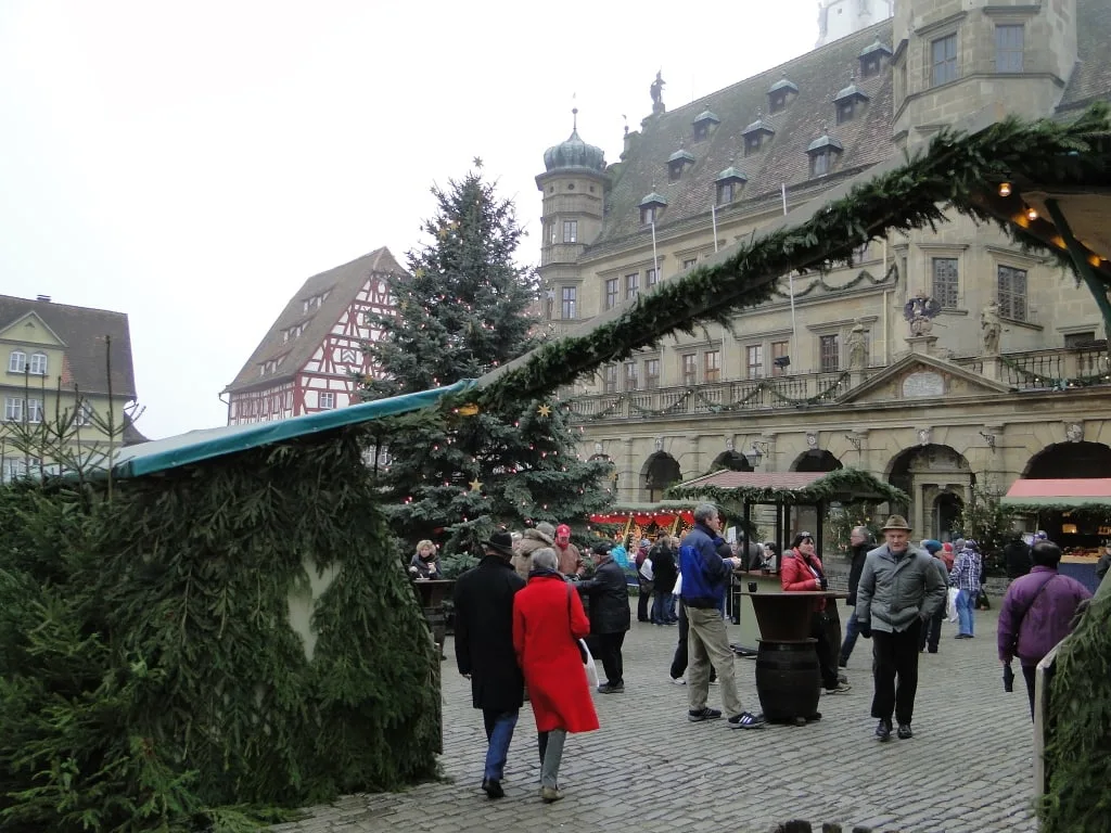 Entering Rothenburg, Germany's Christmas market.