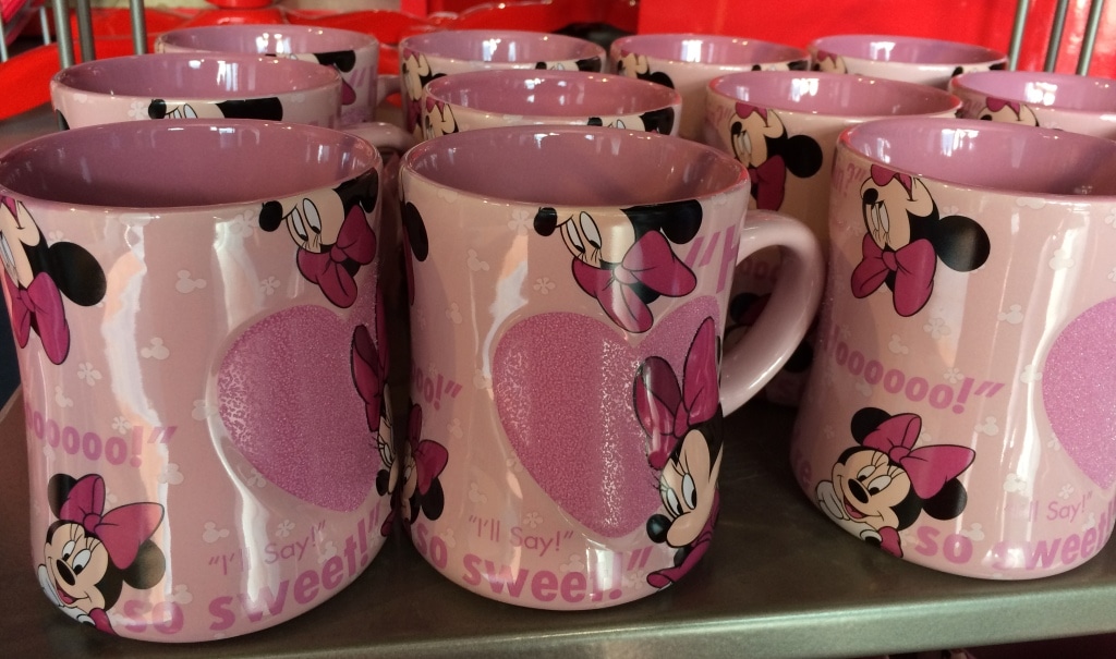 Minnie Mouse Valentines Day Mugs Walt Disney World Pink Heart