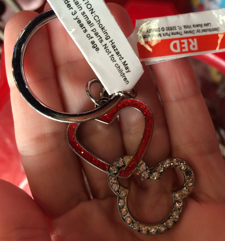Disney Mickey Mouse Head Keychain Heart Valentines Day