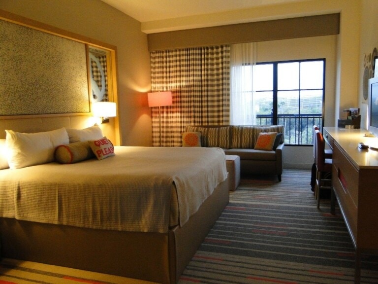 A room at the Hard Rock Hotel complete with a bed and TV.