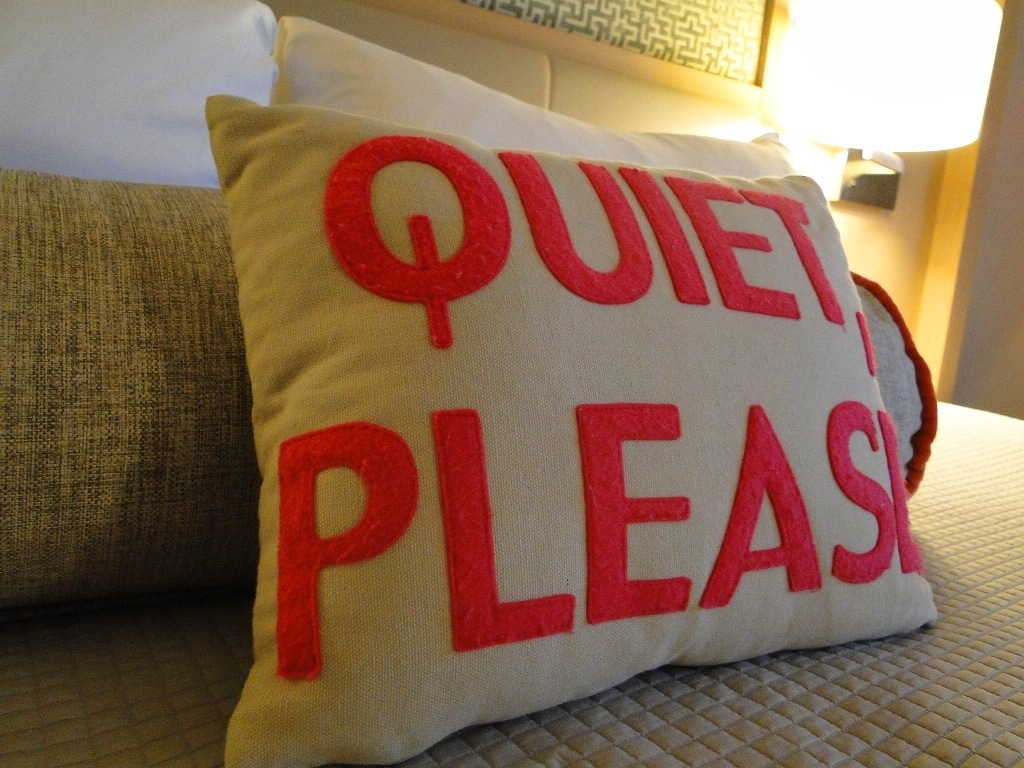 quiet please pillow