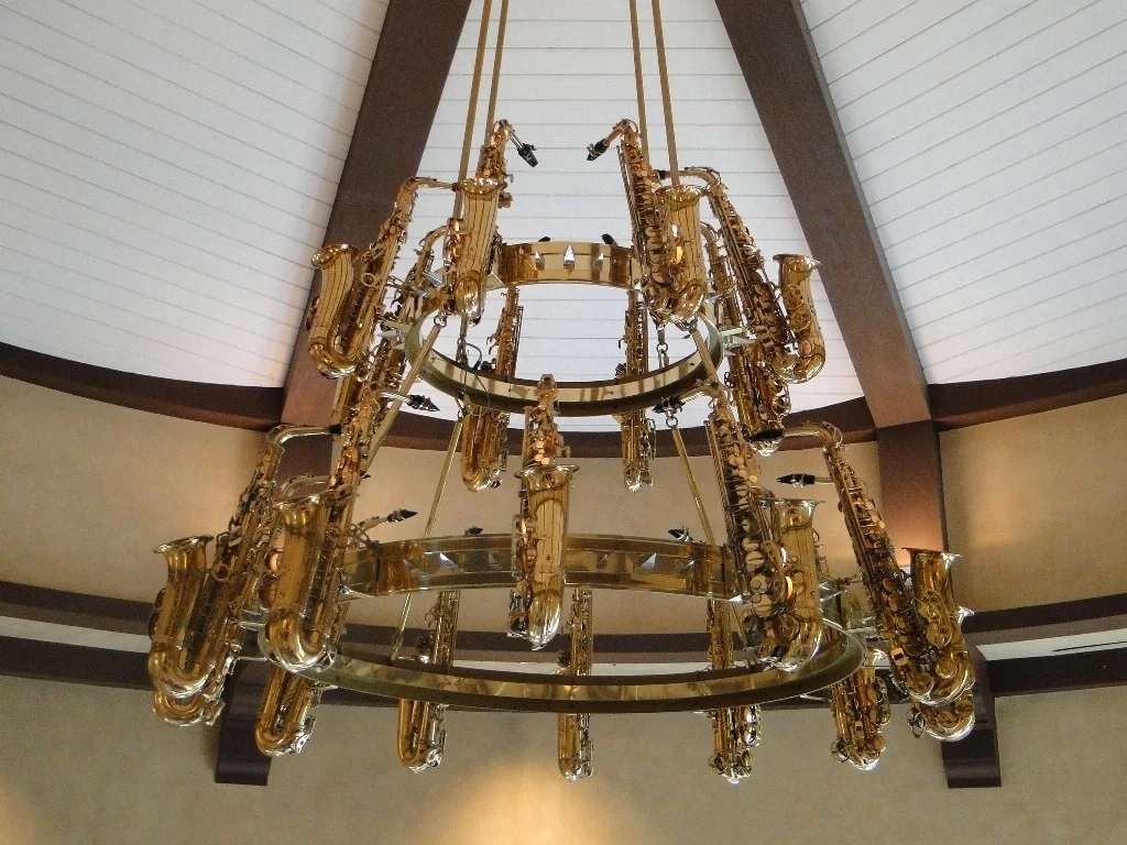 saxophone chandelier