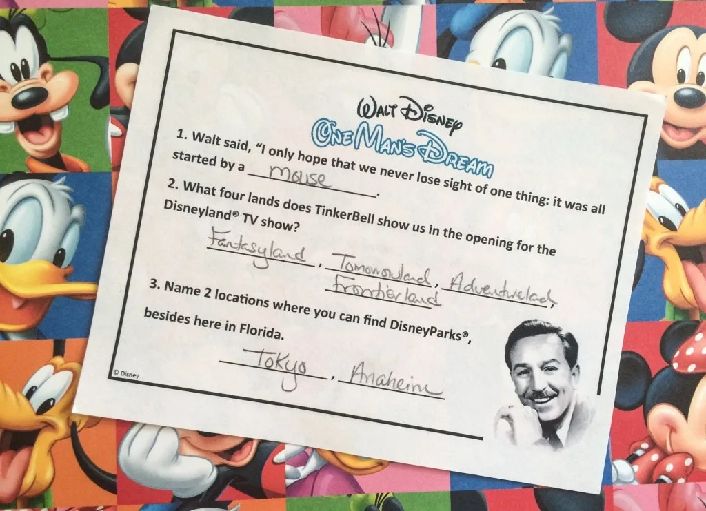 Walt Disney One Mans Dream Scavenger Hunt Honorary Citizen