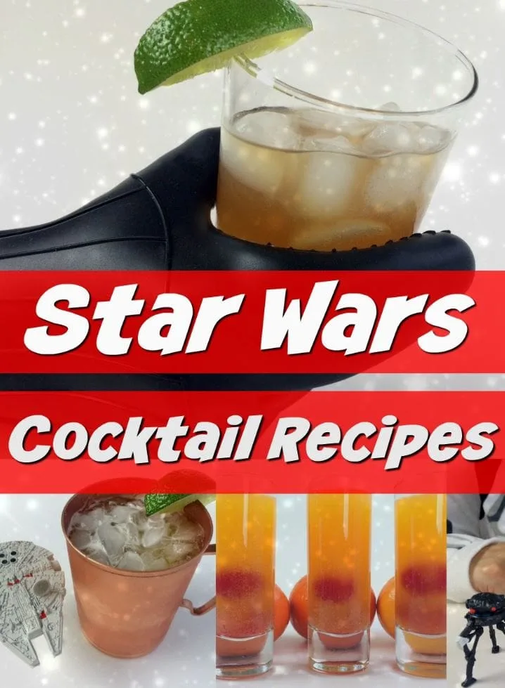 Star Wars drink recipes for adults. These cocktail beverages celebrate Star Wars and classic movie icons. Perfect for movie night in or celebrating the new Star Wars movie.