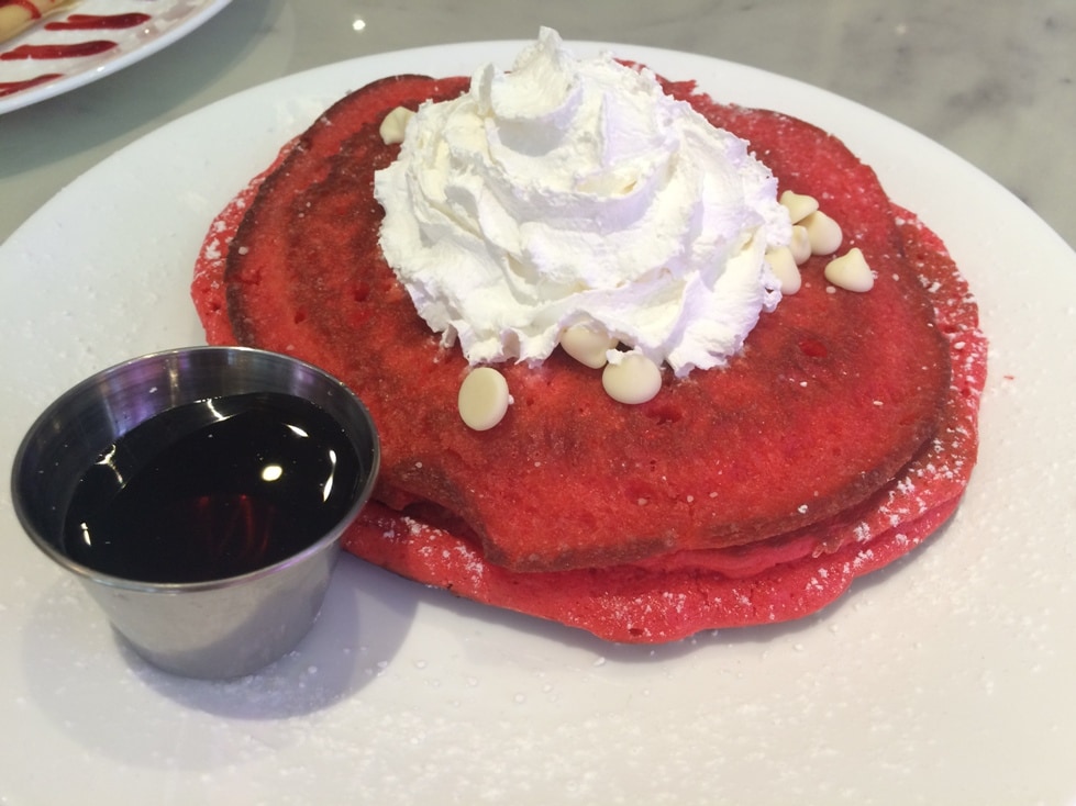 the Sugar Factory Orlando red velvet pancakes