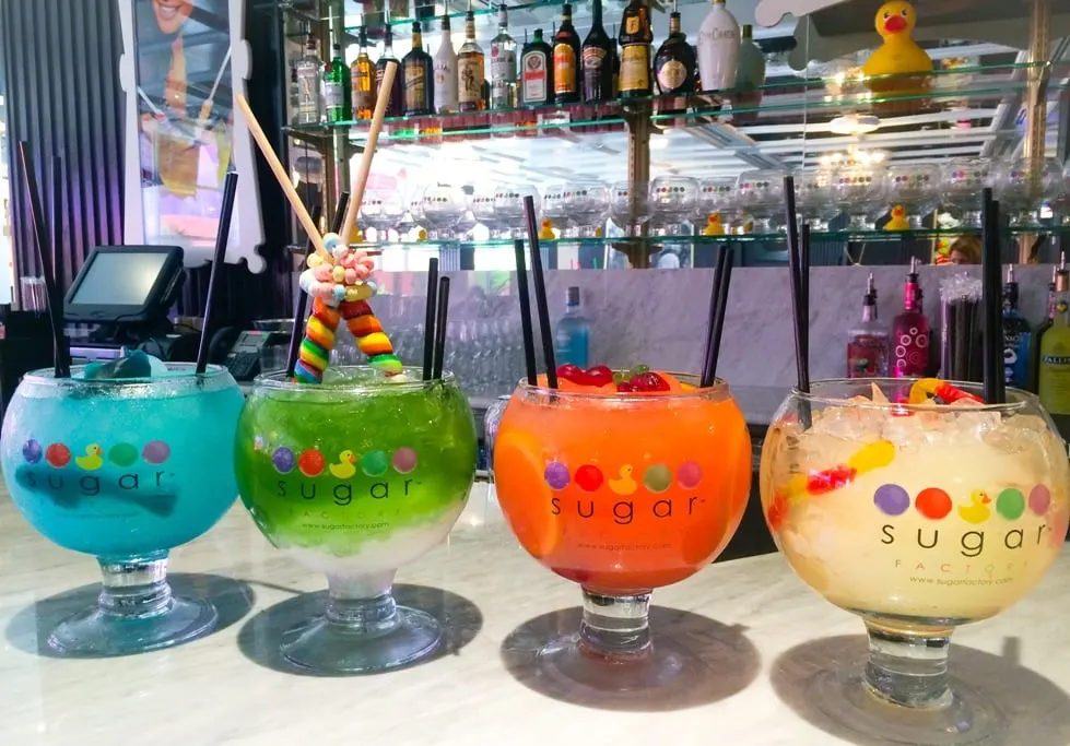 the Sugar Factory Orlando goblet drinks cocktails