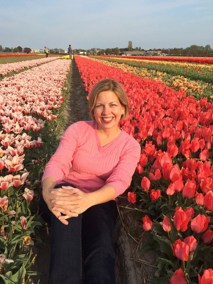 Posing for Pictures in Tulip Fields in Amsterdam