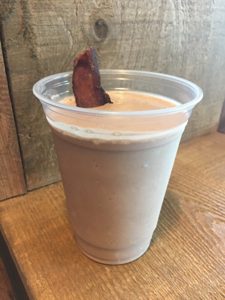 Smoked Bourbon and Bacon Artisanal Gelato Shake at D-Luxe Burger at Disney Springs