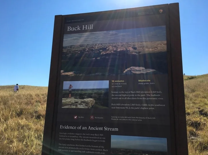 Buck Hill sign at Theodore Roosevelt National Park