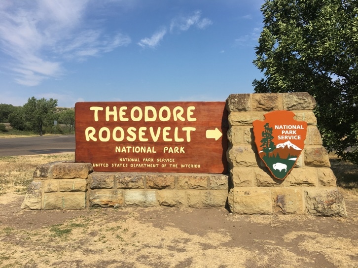 theodore roosevelt national park sign