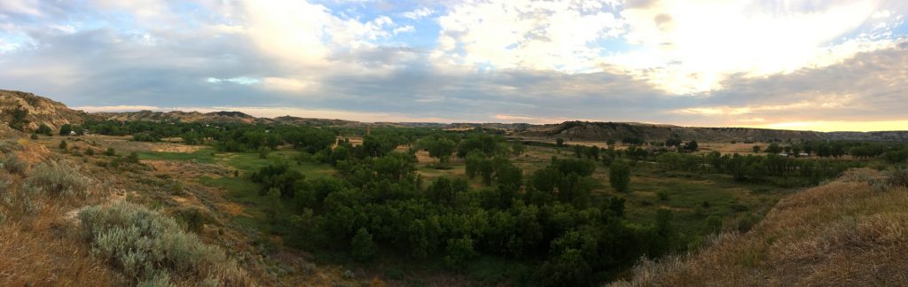 panoramic view of badlands in north dakota