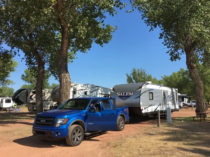 Medora Campground RV site North Dakota Badlands