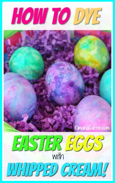 Basket of Easter Eggs in rainbow swirl colors