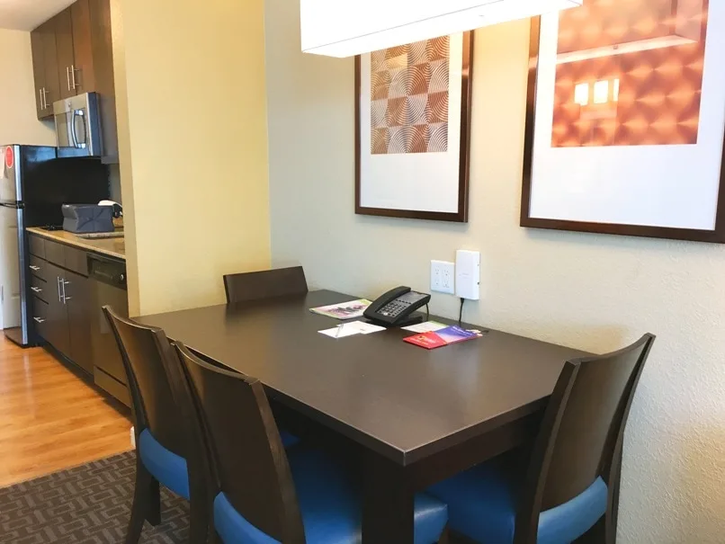 kitchen and dining room table at Towneplace suites