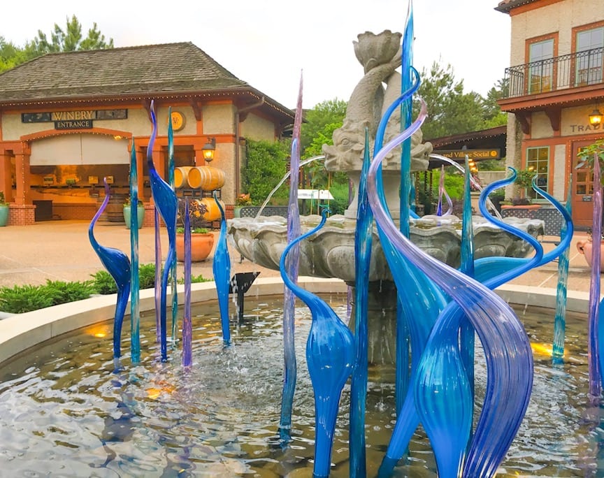 Chihuly glass in a fountain at Biltmore winery