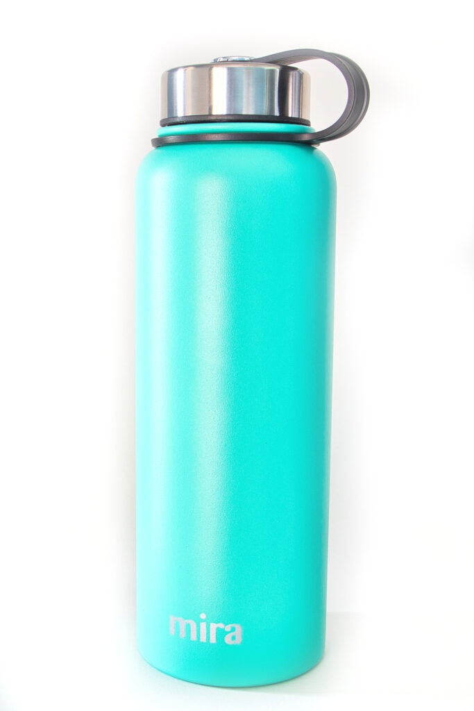 teal stainless steel insulated water bottle