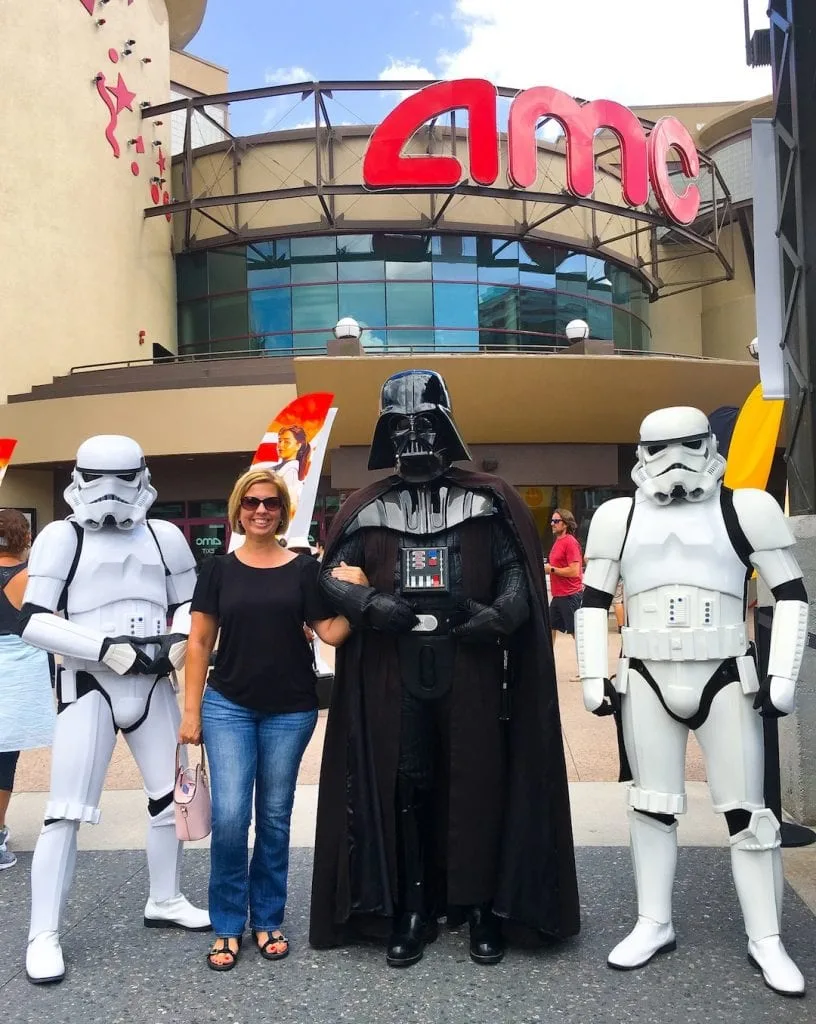 Kim with Darth Vader AMC Theaters Disney Springs