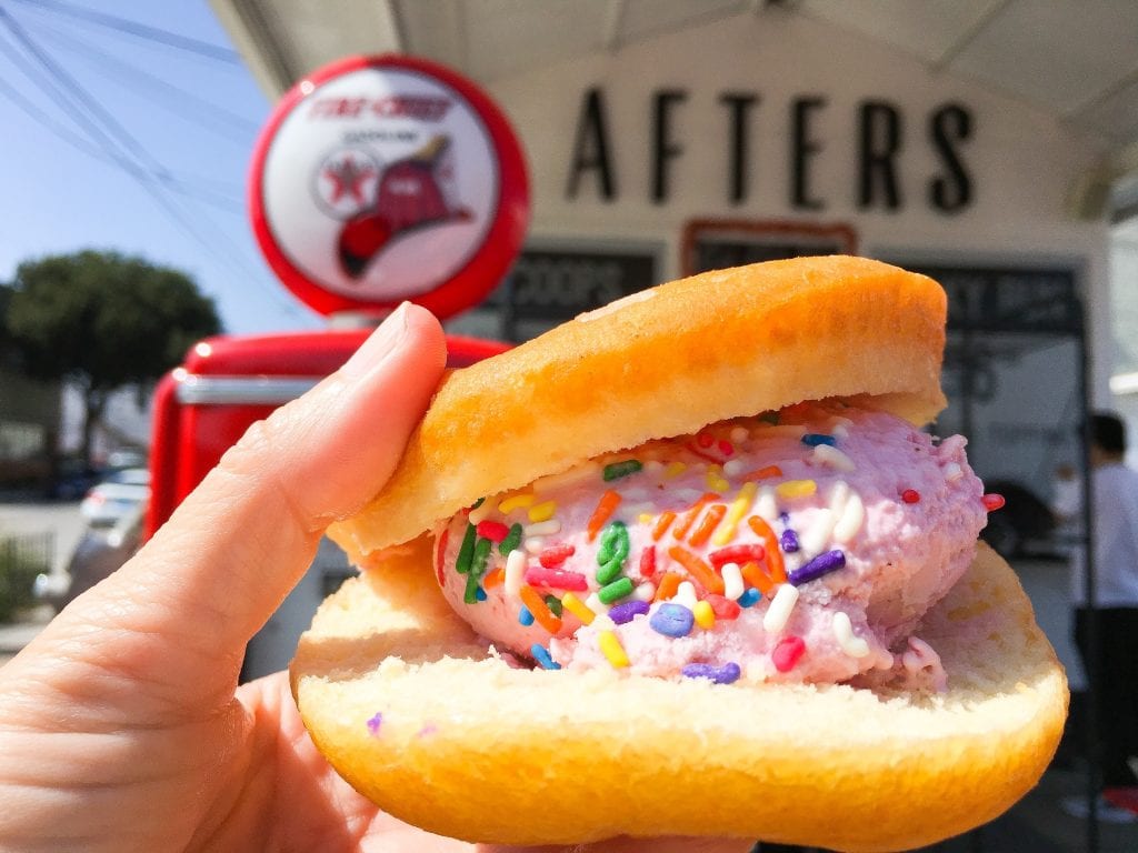 Afters Ice Cream MilkyBun in a Doughnut Pasadena California