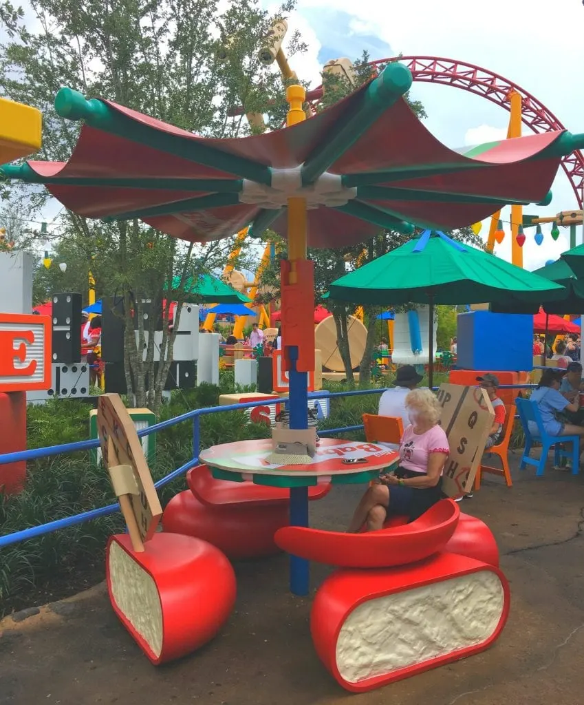 Babybel cheese seats in Toy Story Land Walt Disney World Orlando