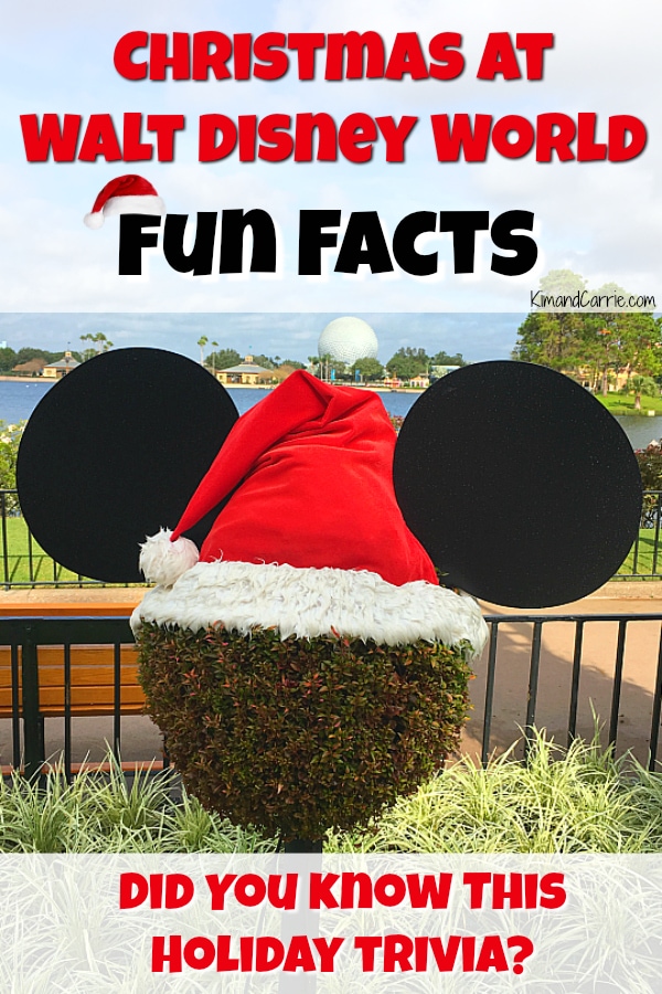 Mickey Mouse head Topiary wearing a Santas Hat at Epcot