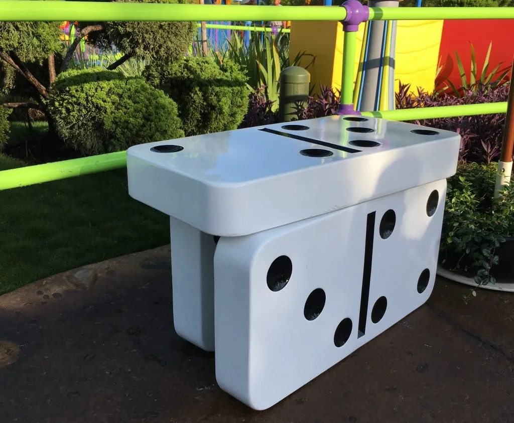 Bench made from Dominos