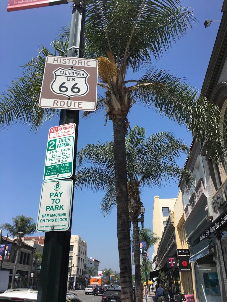 Historic Route 66 Sign Pasadena California