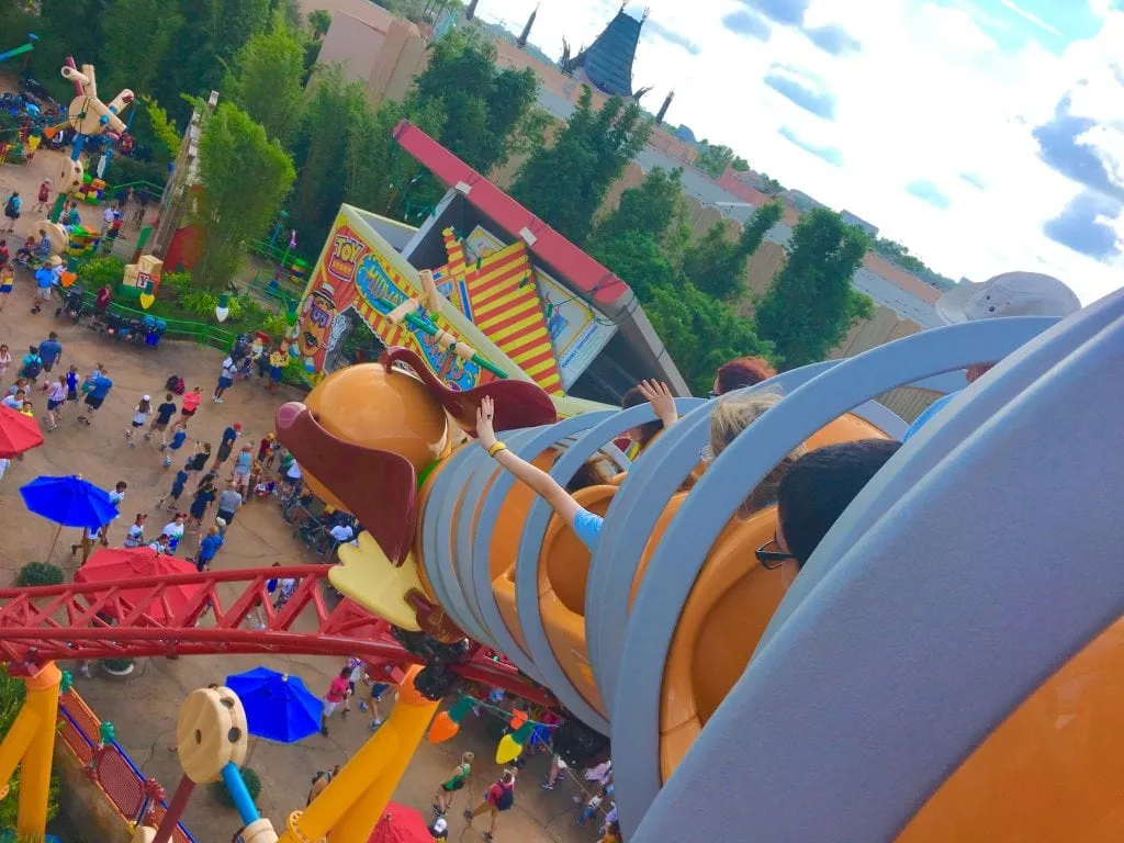 Slinky Dog Dash Roller Coaster overlooking Toy Story Land