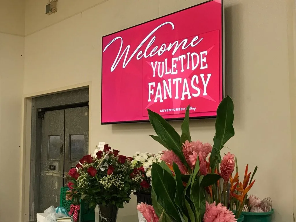 Yuletide Fantasy Tour sign Disney Floral Department