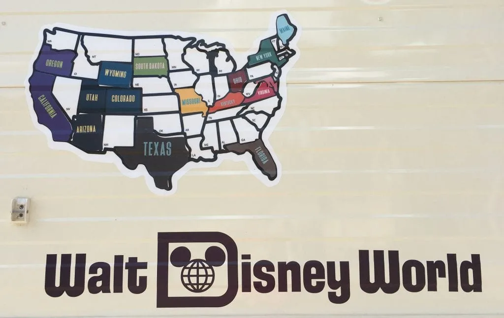 Us states map with Walt Disney World logo