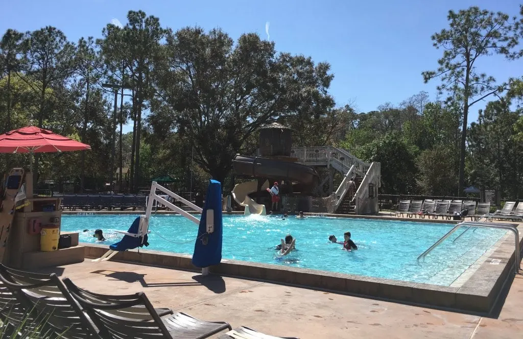 turquoise water pool at Disney's Fort Wilderness Campground