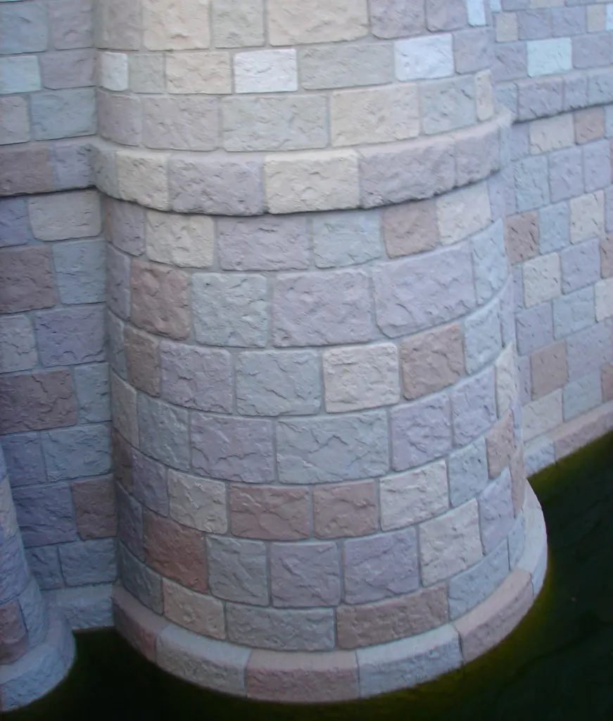 Brick details made from plaster on disney Cinderella Castle