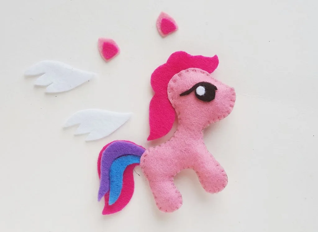 wings and ears forDIY My Little Pony Felt Craft