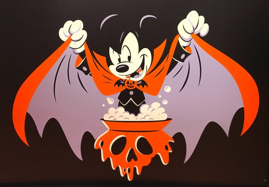 Mickey Mouse dressed like a vampire