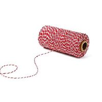 KINGLAKE 328 Feet Cotton Bakers Twine Crafts Gift Twine Christmas Twine Durable Packing String Red & White