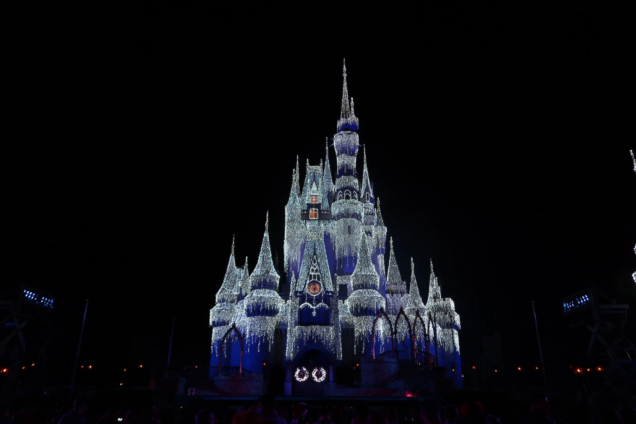 Cinderella Castle Magic Kingdom with Ice Lights