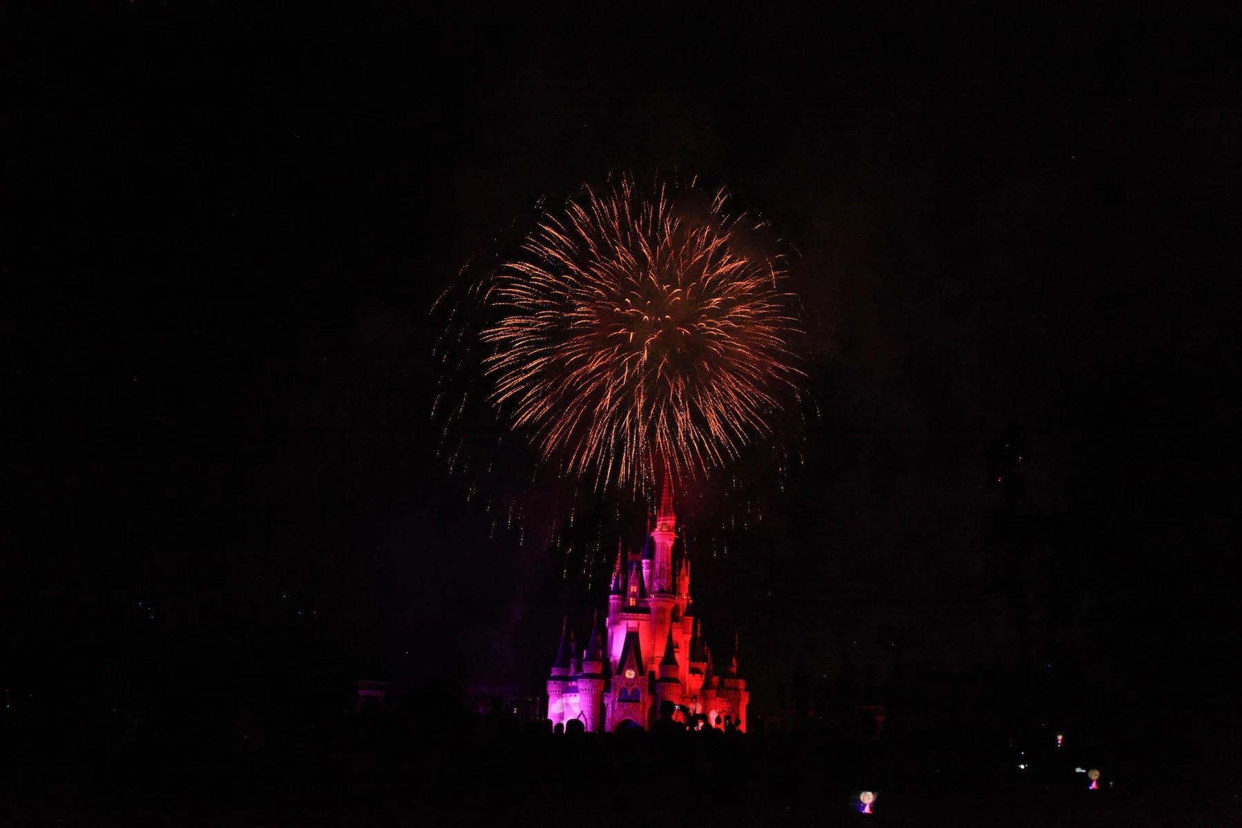 Fireworks Cinderella Castle with Ice Lights Mickey's Very Merry Christmas Party Magic Kingdom