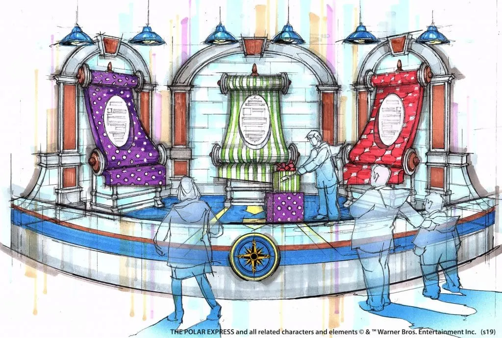 wrapping room the polar express ice 2019 gaylord palms rendering