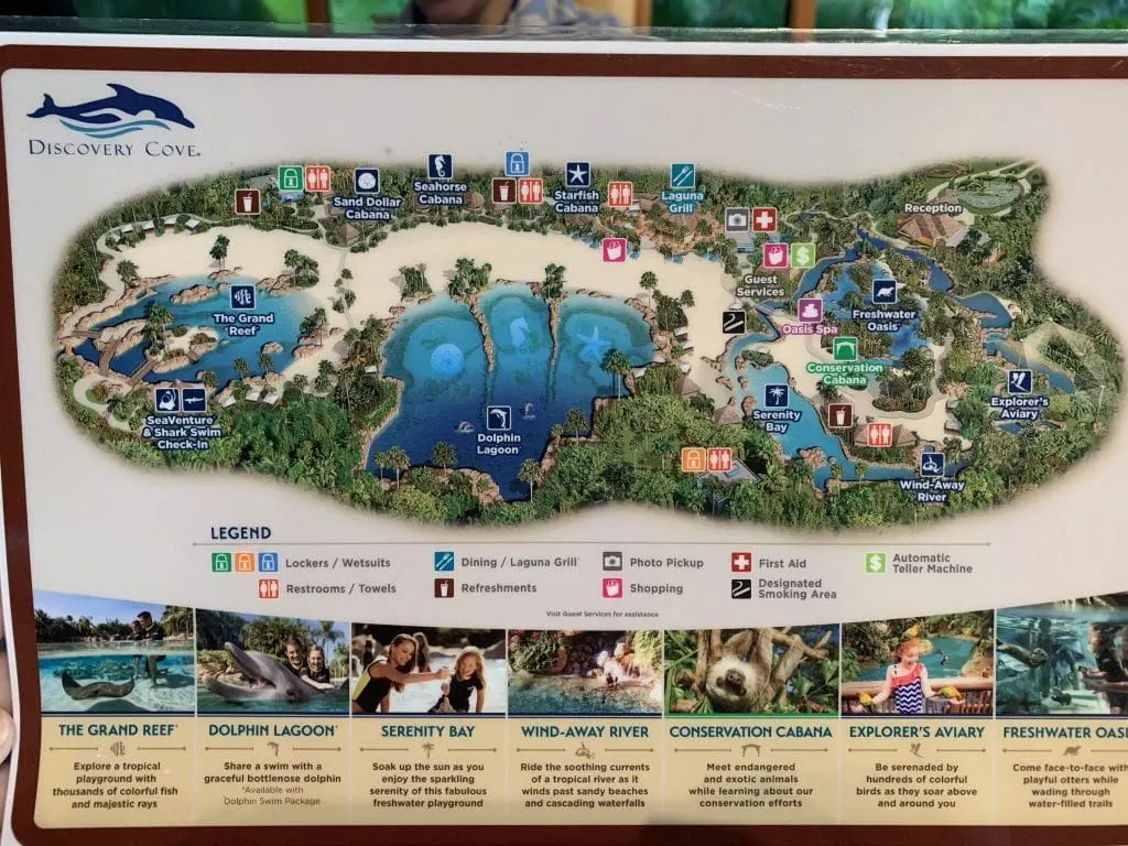 Map of Discovery Cove Orlando Florida
