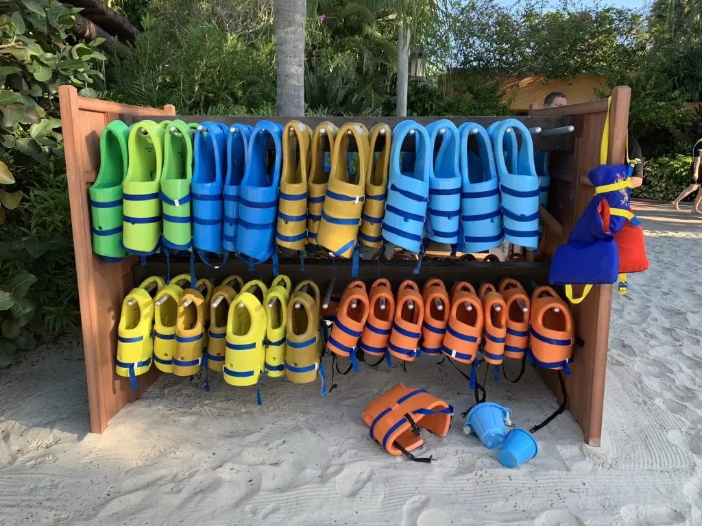 colorful life jackets Discovery Cove Orlando