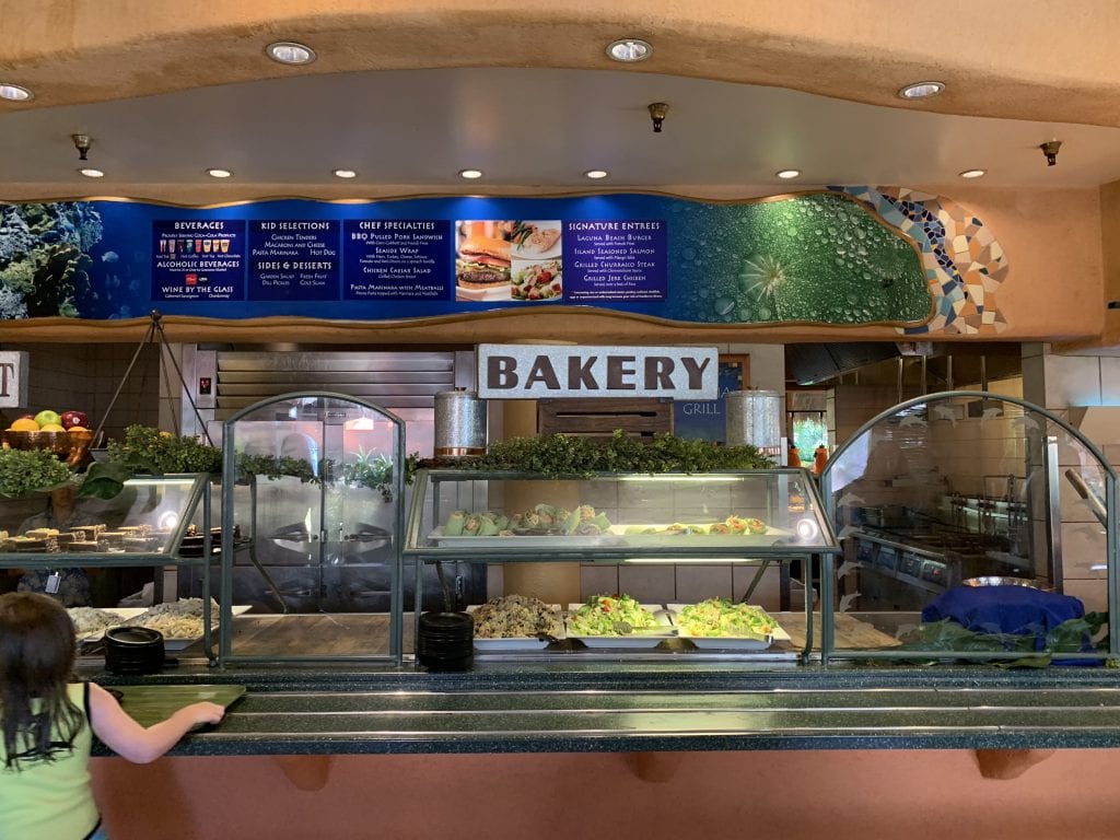 buffet line with bakery sign Discovery Cove