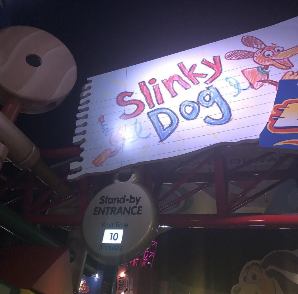 Disney After Hours Slink Dog Dash 5 minute wait