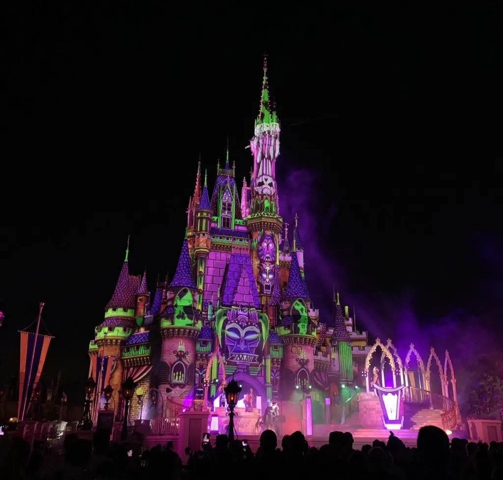 Villains after Hours stage show Cinderella castle