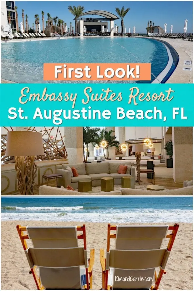 beach chairs on ocean infinity pool and coastal lobby embassy suites st. augustine beach Florida review