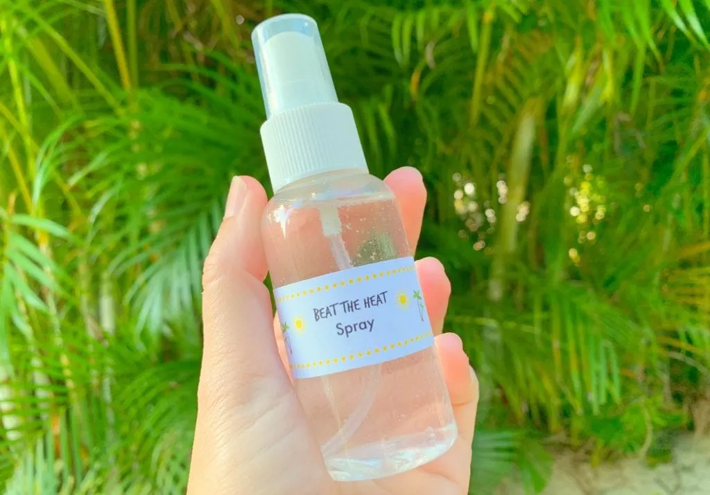 beat the heat cooling spray bottle in from to palm trees Florida
