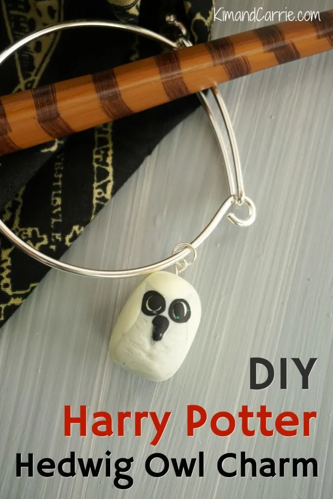 DIY Harry Potter Hedwig Owl Charm Bracelet with wizard wand