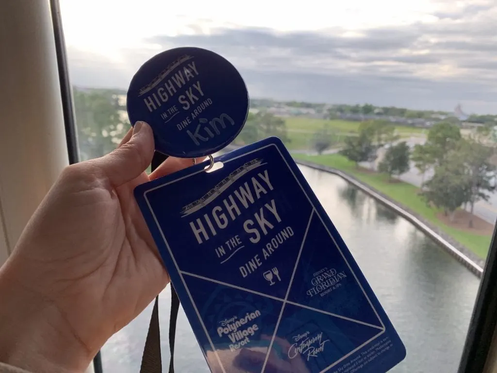 Disney World Highway in the Sky Dine Around Progressive Dinner badges