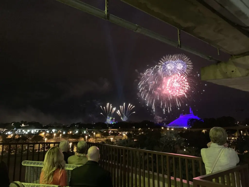Disney World Highway in the Sky Dine Around Progressive Dinner private fireworks viewing contemporary resort