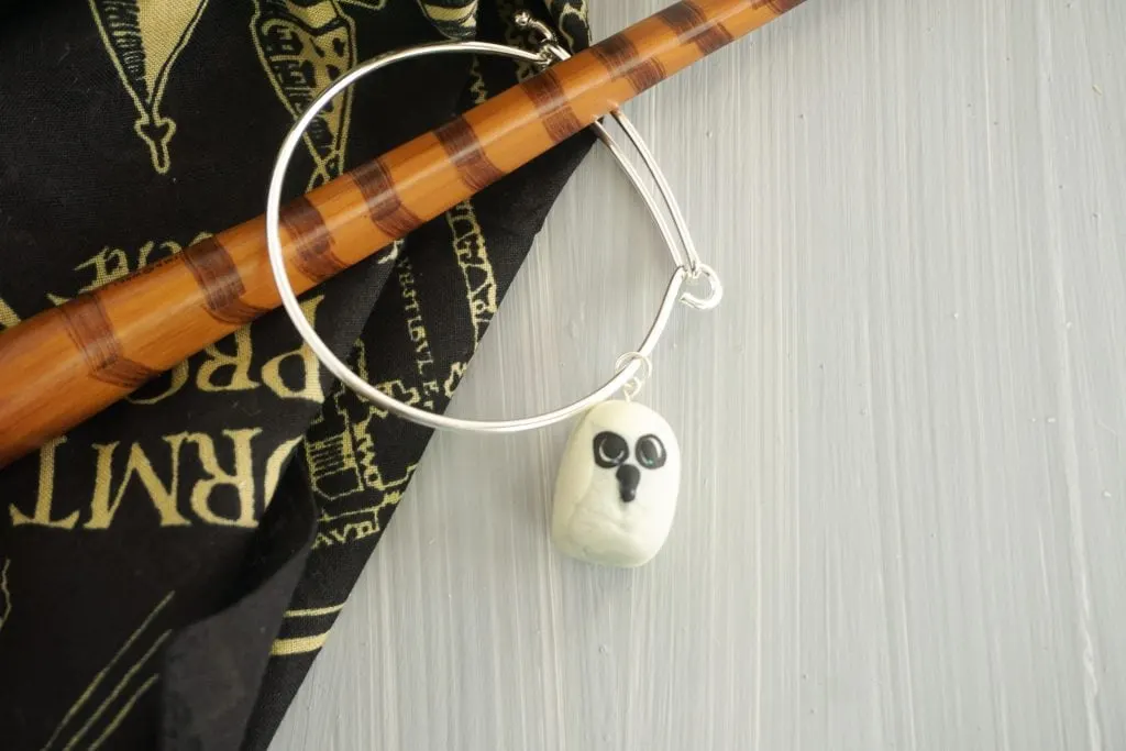 Harry Potter Hedwig Owl Charm on wizard wand