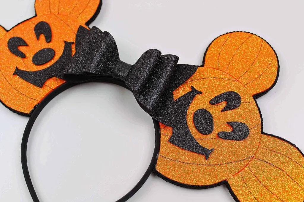 Halloween Mickey Mouse Ears that look like Pumpkins for Mickey's Not So Scary Halloween Party